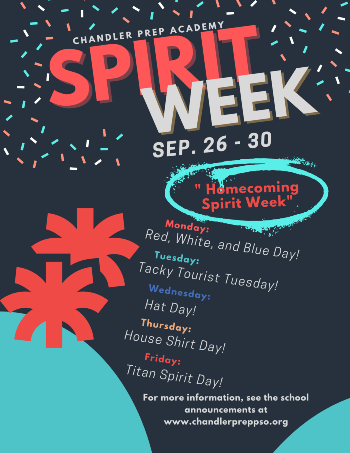 High School Spirit Week Flyer - Great Hearts Chandler Prep, Serving ...